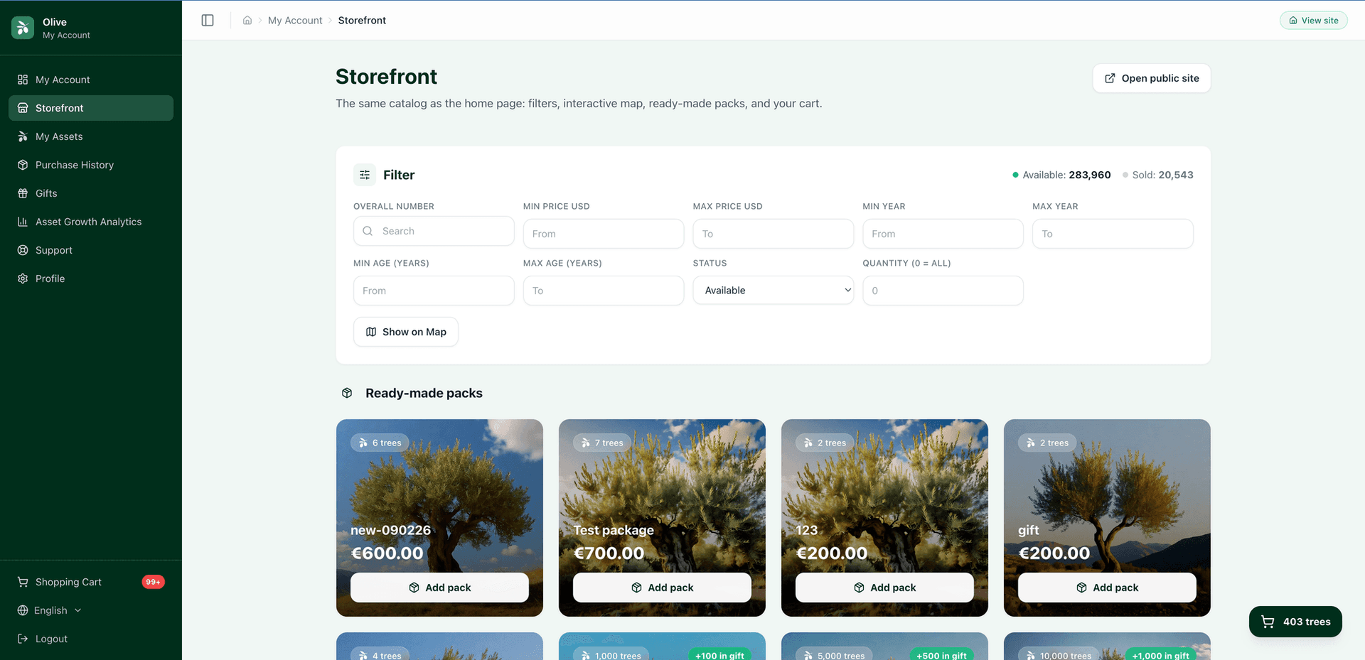 Global Olive Corp. — Инвестиционная платформа — скриншот 4